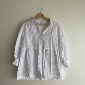 CATO L White Long Sleeve Blouse